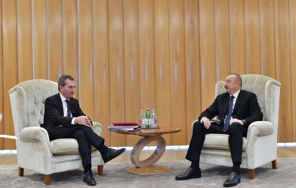 Prezident İlham Əliyev Avropa Komissiyasının büdcə və insan resursları üzrə komissarı ilə görüşüb