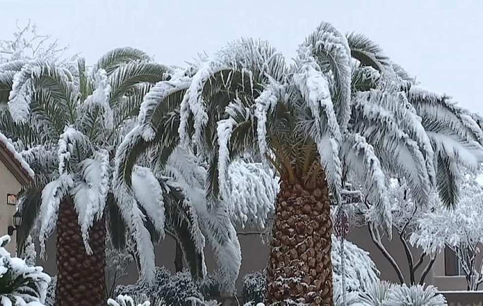 Las Vegas gets first significant snow for years after rare winter storm