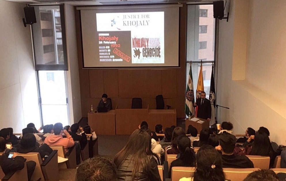 Kolumbiyanın ən qədim universitetində Xocalı soyqırımına dair mühazirə oxunub