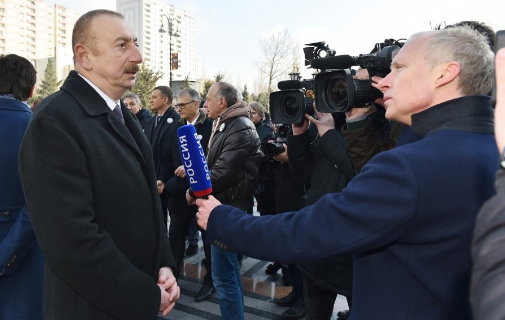 Президент Ильхам Алиев дал интервью корреспонденту телеканала "Россия-24"