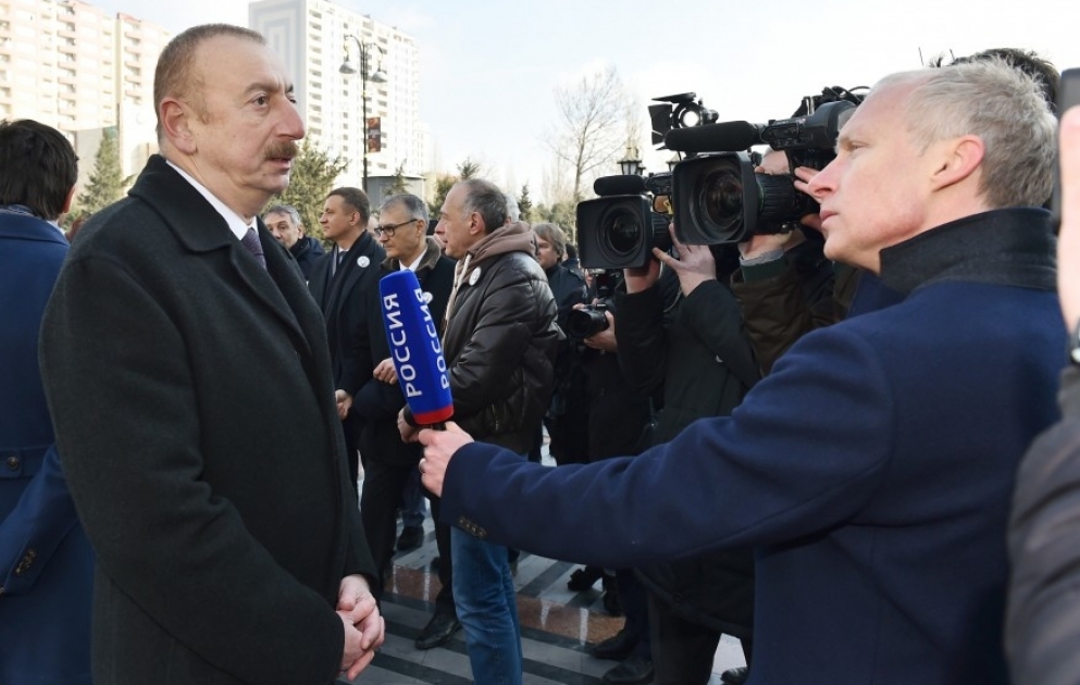 Präsident Ilham Aliyev gibt Interview für Rossija-24