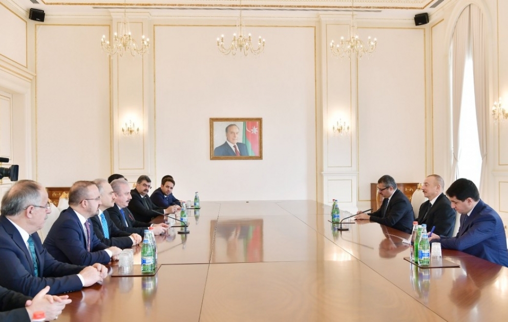 President Ilham Aliyev received delegation led by Speaker of Grand National Assembly of Turkey