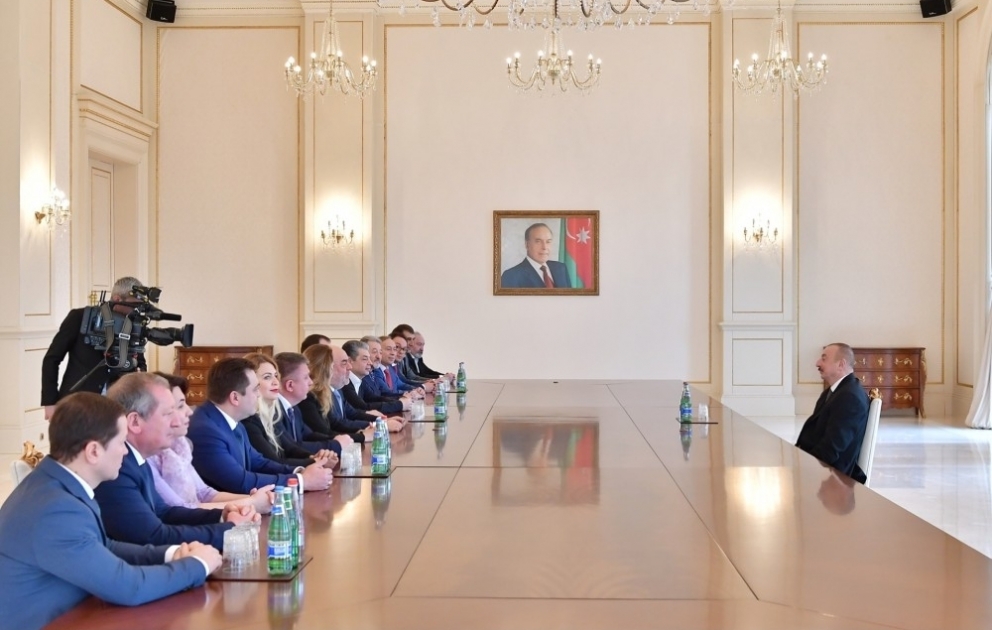 Prezident İlham Əliyev Rusiya Yəhudi Konqresinin prezidentinin başçılıq etdiyi nümayəndə heyətini qəbul edib