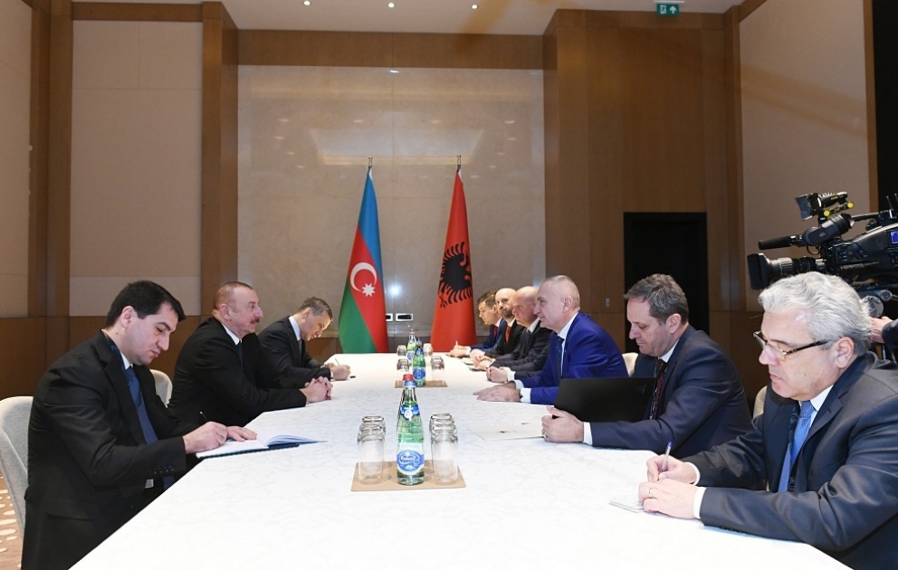 Azərbaycan Prezidenti İlham Əliyev Albaniya Prezidenti İlir Meta ilə görüşüb