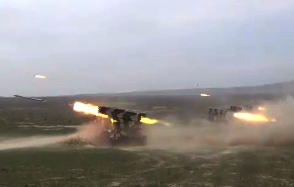 A live-fire stage was held during the large-scale exercises