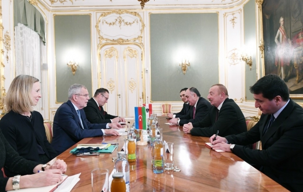 Azərbaycan Prezidenti İlham Əliyevin Avstriyanın Federal Prezidenti Aleksander Van der Bellen ilə görüşü olub