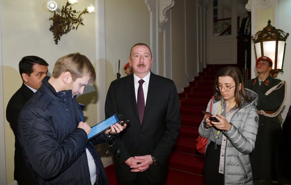 Президент Ильхам Алиев в Вене дал интервью Российскому информационному агентству ТАСС