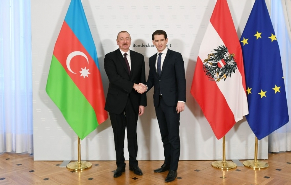 Präsident Ilham Aliyev trifft Österreichs Bundeskanzler Sebastian Kurz