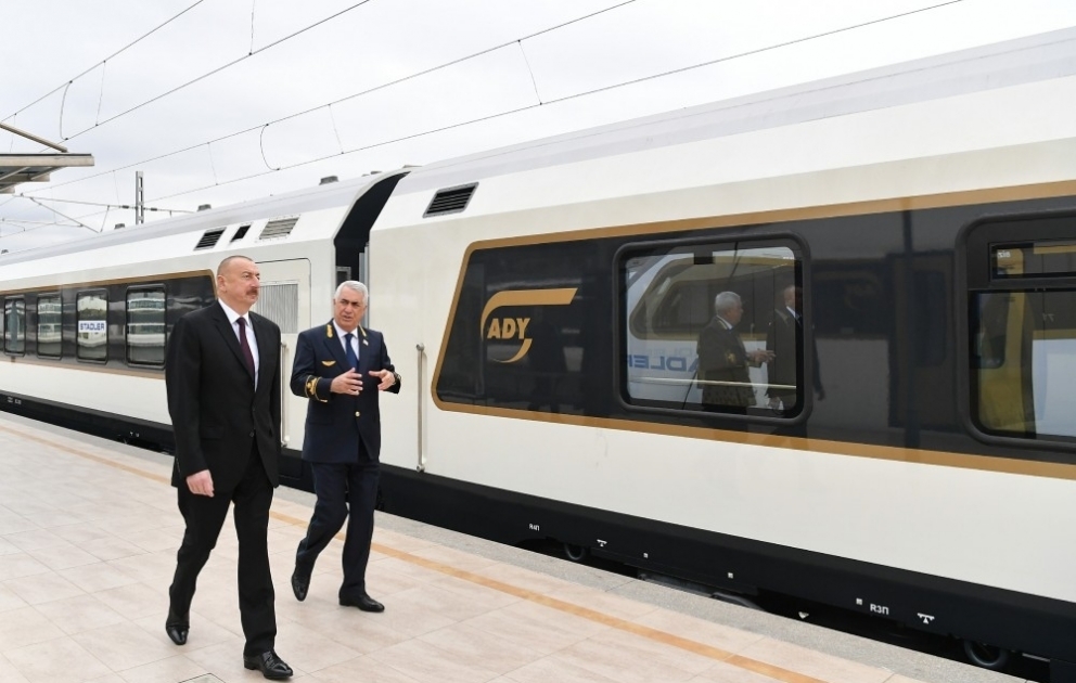 President Ilham Aliyev viewed passenger train to run on Baku-Tbilisi-Kars railway line