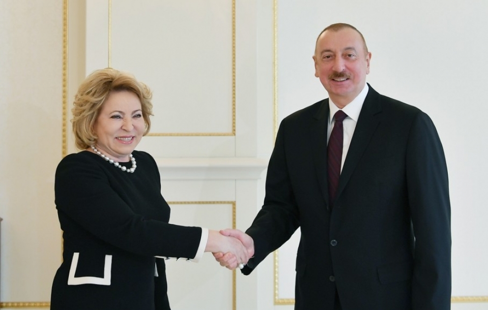 President Ilham Aliyev received delegation led by Chairperson of Federation Council of Russian Federal Assembly