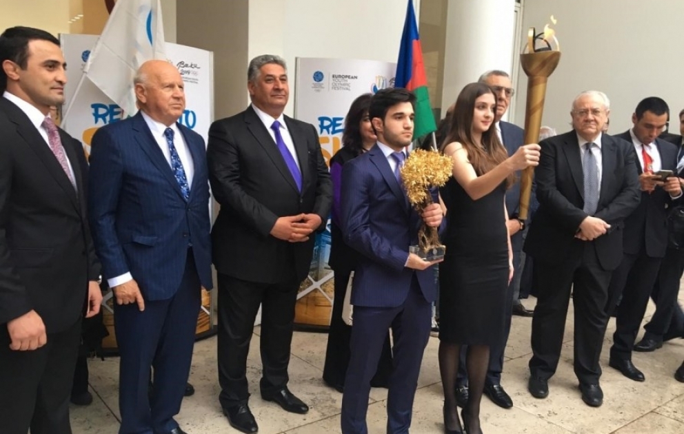 Azerbaijan receives Flame of Peace for Baku 2019 European Youth Olympic Festival with 100 days to go
