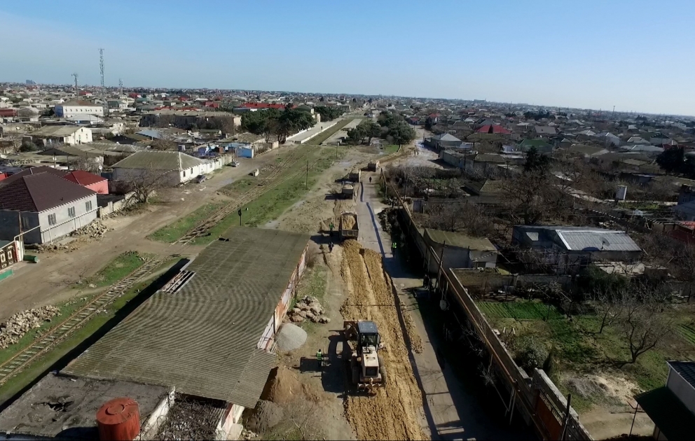 Sabunçu rayonunda yol infrastrukturu yenidən qurulur