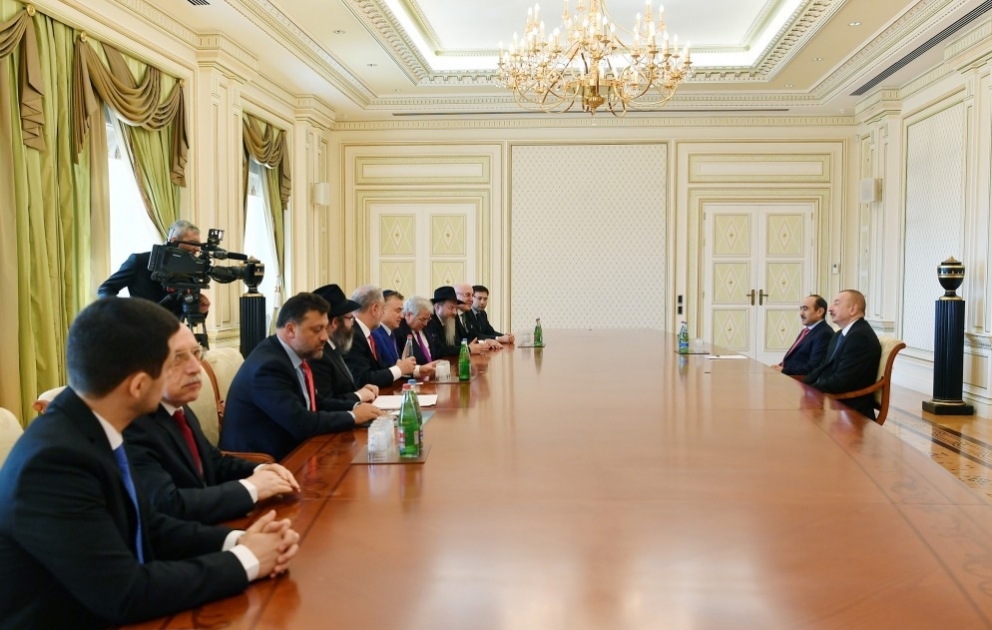 President Ilham Aliyev received delegation of heads of World and Euro-Asian Jewish congresses