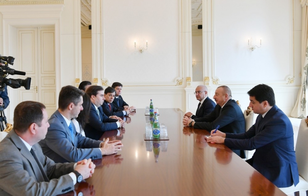 Prezident İlham Əliyev Braziliya Milli Konqresi Deputatlar Palatası sədrinin başçılıq etdiyi nümayəndə heyətini qəbul edib