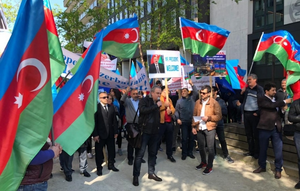 Rally in support of President Ilham Aliyev staged in Brussels
