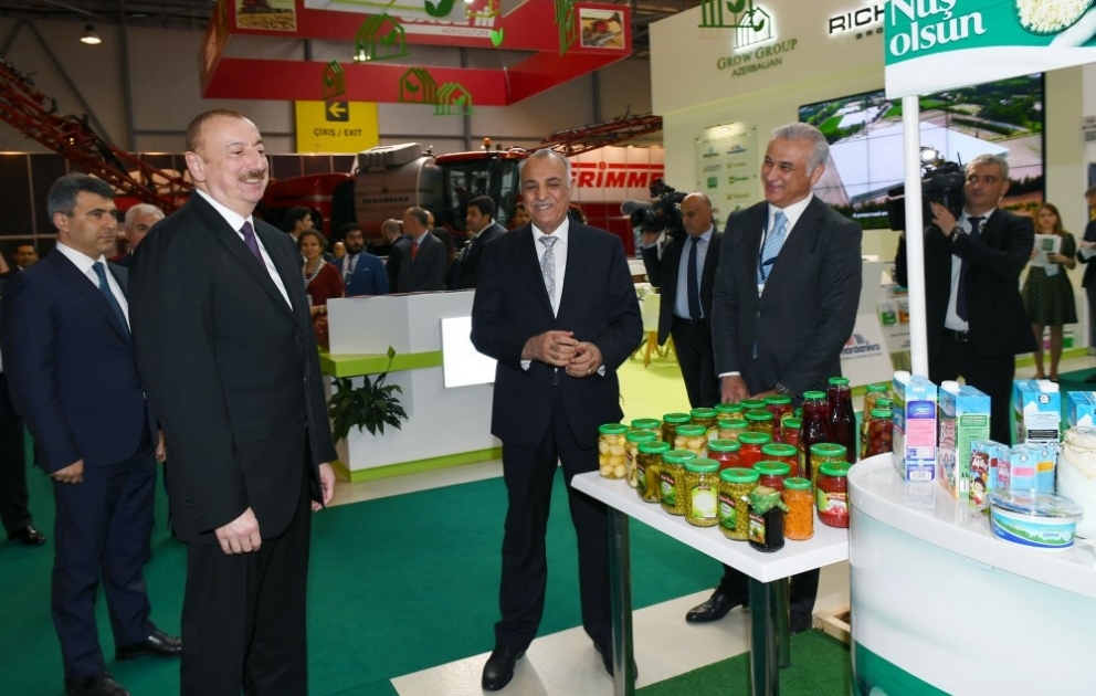 President Ilham Aliyev viewed 25th Azerbaijan International Food Industry and 13th Azerbaijan International Agriculture exhibitions