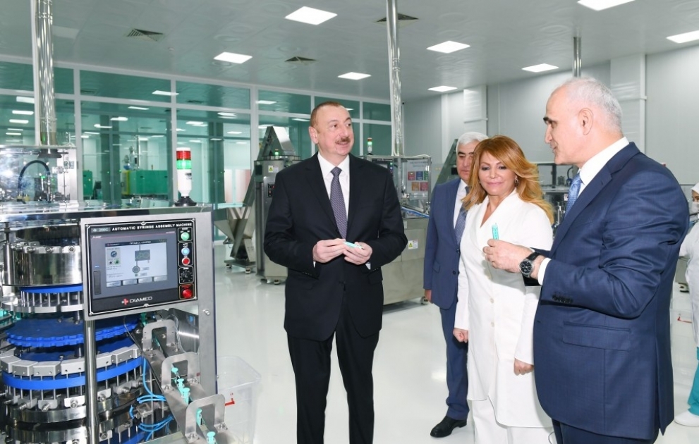 President Ilham Aliyev attended opening of “Diamed Co” syringe plant in Pirallahi Industrial Park
