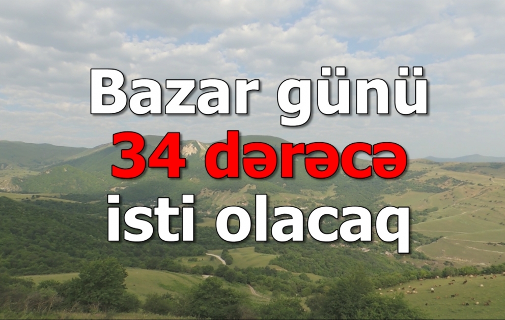 Bazar günü 34 dərəcə isti olacaq