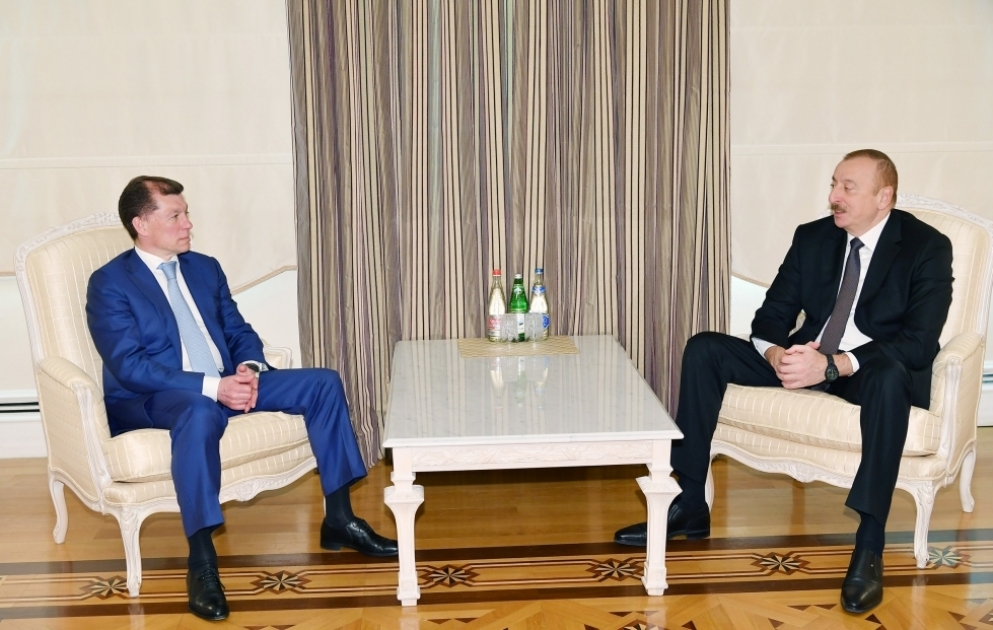 Präsident Ilham Aliyev empfängt Minister für Arbeit und sozialen Schutz Russlands
