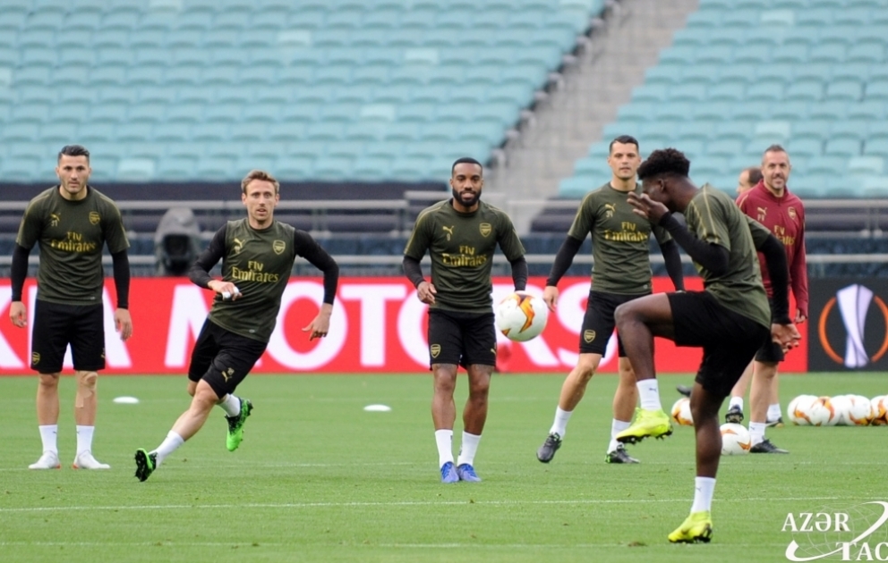 Open training session of Arsenal FC at the Baku Olympic Stadium