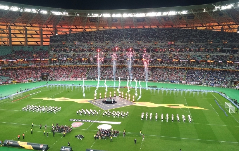 Bakı Olimpiya Stadionunda Avropa Liqasının finalı matçının açılış mərasimi