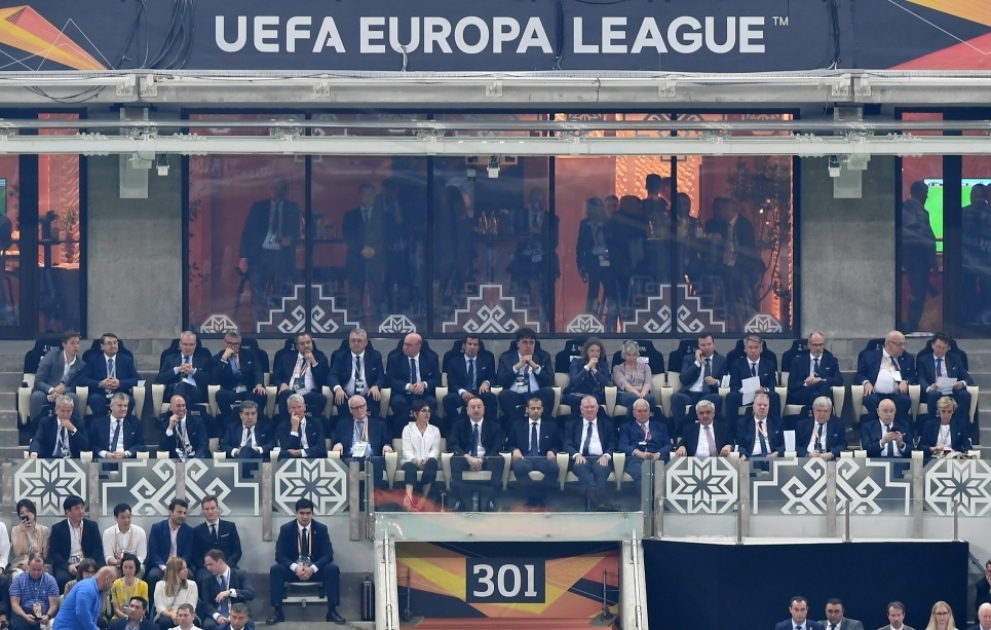 Bakı Olimpiya Stadionunda UEFA Avropa Liqasının final qarşılaşmasının qalibi “Çelsi” komandası olub 
Azərbaycan Prezidenti İlham Əliyev final oyununa baxıb