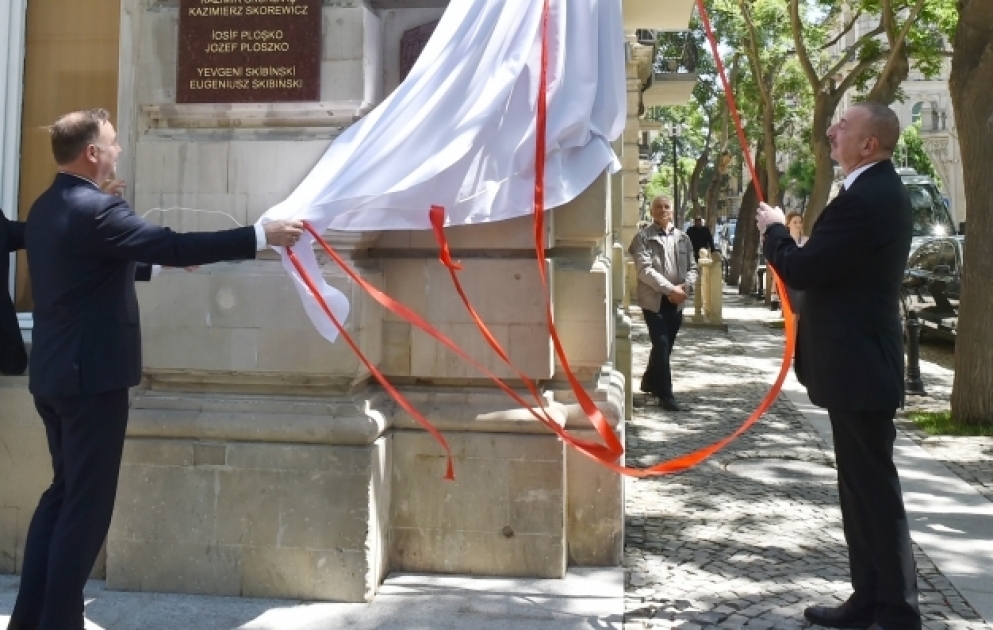 Ceremony to unveil memorial plaques commemorating Polish architects held in Baku 
President Ilham Aliyev and Polish President Andrzej Duda attended the ceremony