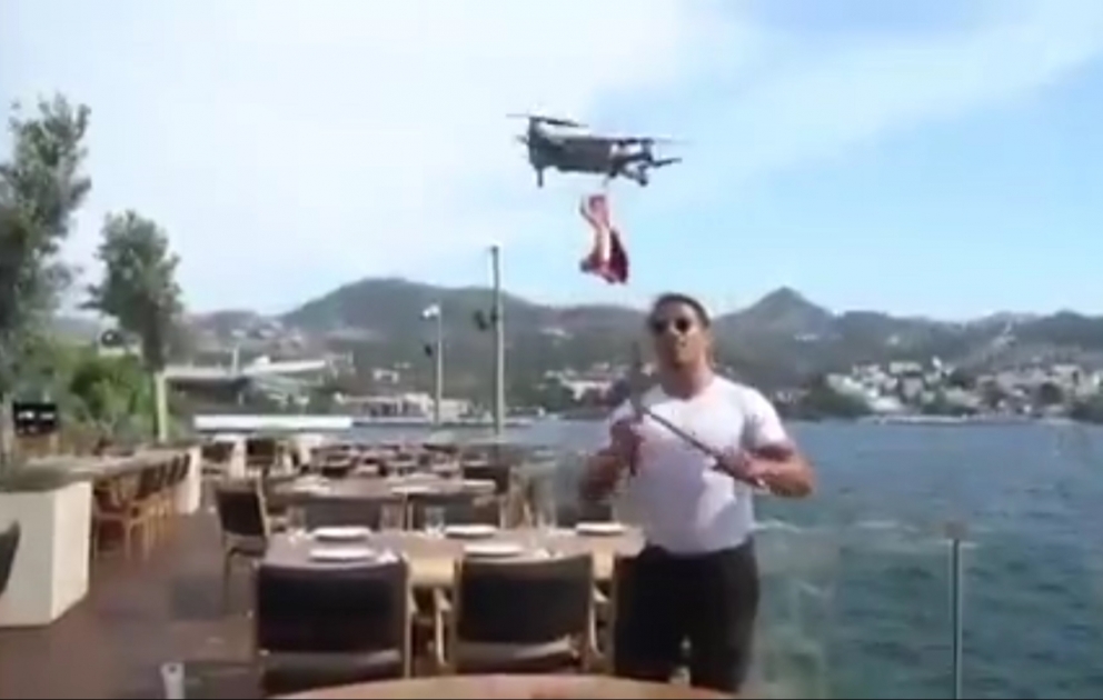 Məşhur qəssab Nüsrət əti dronla uçurdu