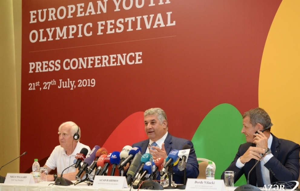 XV Avropa Gənclər Yay Olimpiya Festivalının Əməliyyat Komitəsinin sonuncu mətbuat konfransı keçirilib
