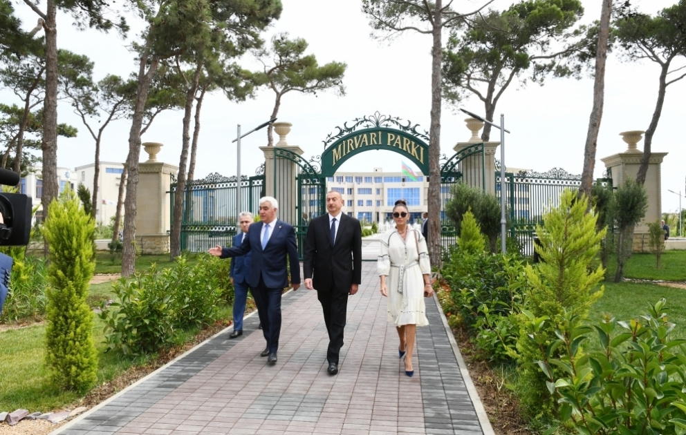 President Ilham Aliyev viewed conditions created at “Mirvari” Park Complex in Pirallahi district