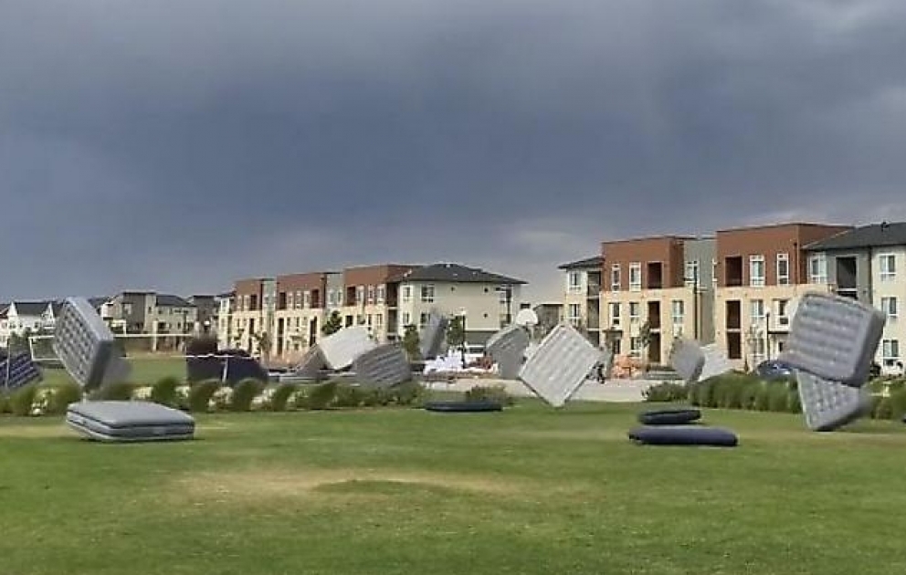 Storm Causes Massive Mattress Migration -  Colorado, USA