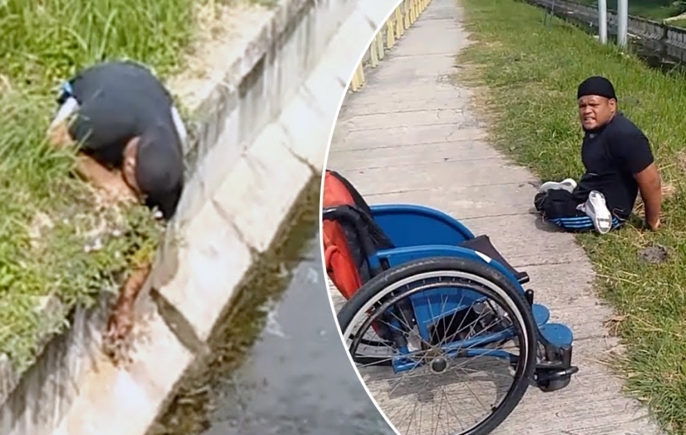 Disabled Man Climbs Out Of Wheelchair To Save Kitten