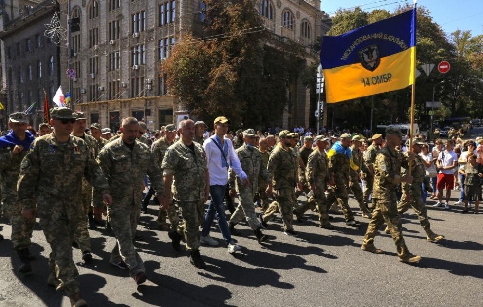 В Марше защитников ко Дню независимости Украины приняли участие около 12 тысяч человек