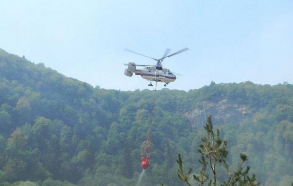 Ağsuda yanğın - İki helikopter və təyyarə cəlb olunub
