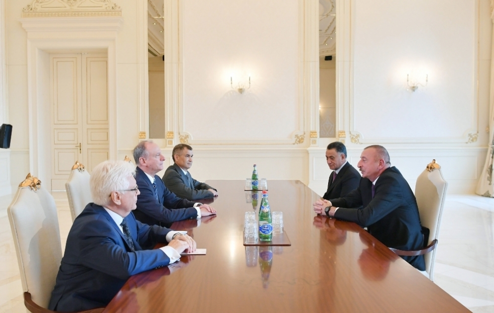 Президент Ильхам Алиев принял делегацию во главе с секретарем Совета безопасности России