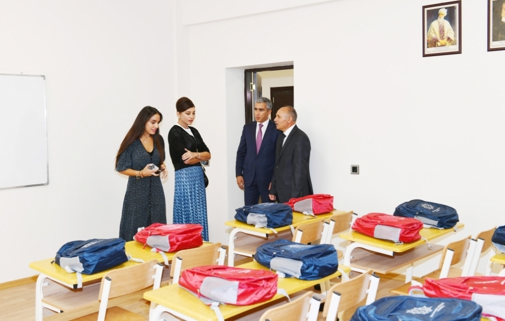 First Vice-President Mehriban Aliyeva attended opening of Malikchobanli village secondary school