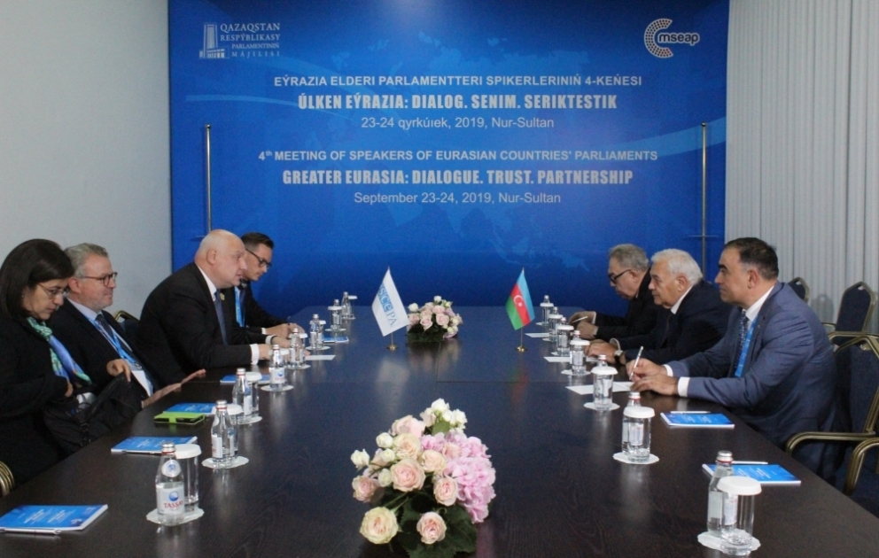 Nur-Sultan şəhərində Azərbaycan Milli Məclisi Sədrinin ATƏT PA-nın Sədri ilə görüşü olub