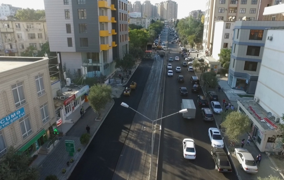 Nəsimi rayonu ərazisindəki Asif Məhərrəmov küçəsi yenidən qurulur