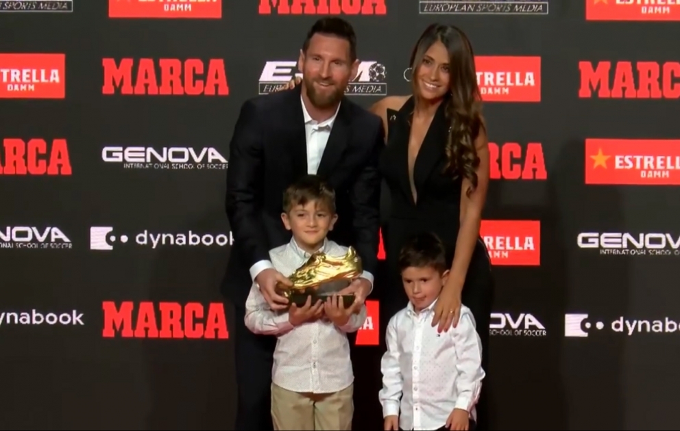 Lionel Messi presented with sixth Golden Shoe award