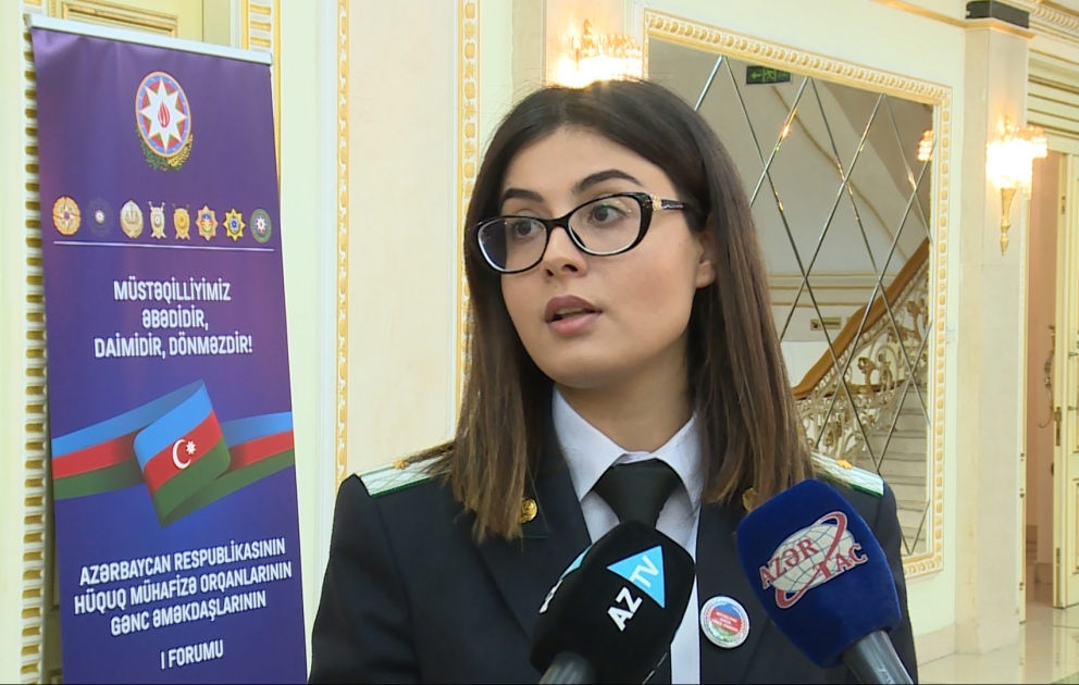 Hüquq mühafizə orqanlarında çalışan gənc xanımların sayının artması sevindirici haldır