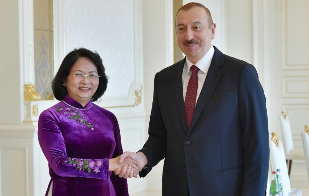 Staatspräsident Ilham Aliyev empfängt Vizepräsidentin der Sozialistischen Republik Vietnam