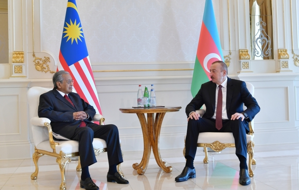 Prezident İlham Əliyev Malayziyanın Baş Naziri Mahathir Bin Mohamadı qəbul edib