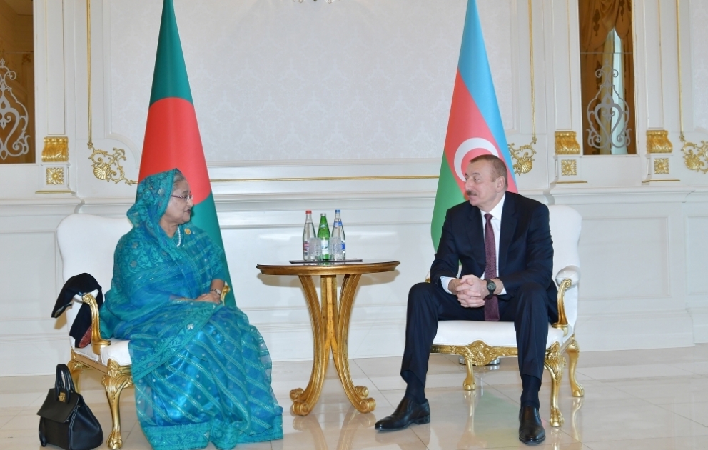 Präsident Ilham Aliyev empfängt Bangladeschs Premierministerin Scheich Hasina Wajed