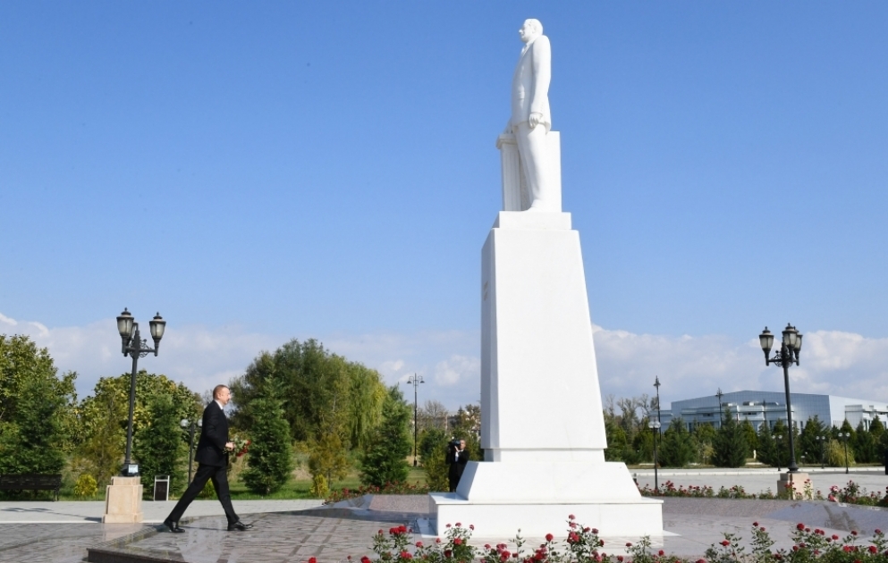 President Ilham Aliyev arrived in Aghdash district for visit