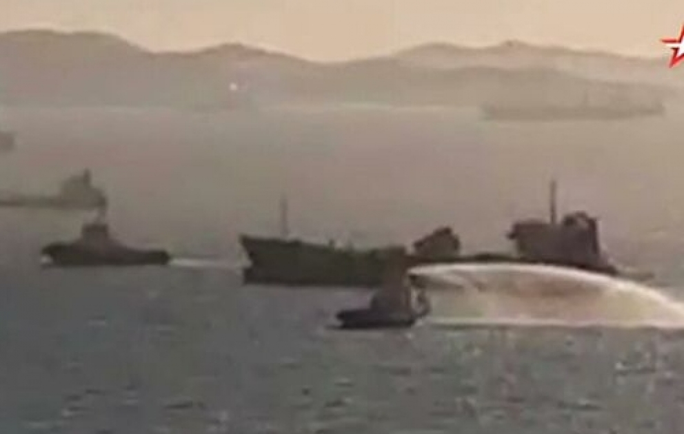 Опубликовано видео тушения танкера в Находке