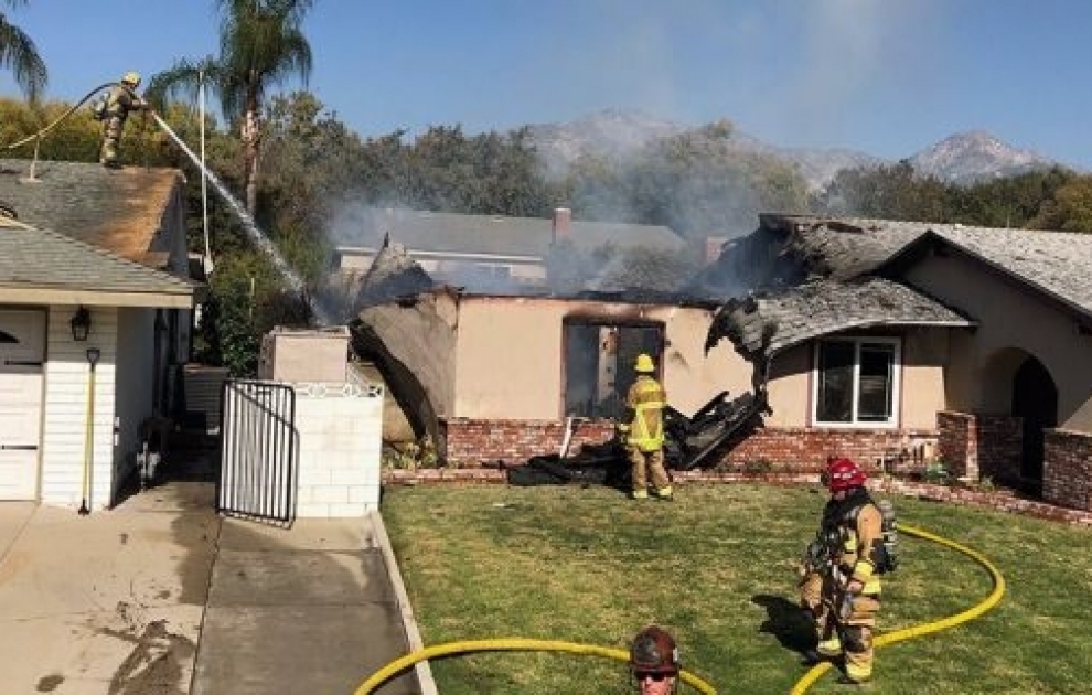 Pilot killed in plane crash that set an Upland home on fire
