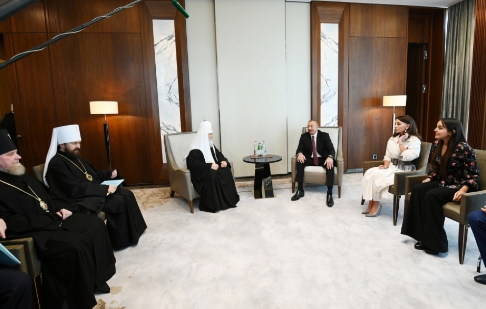 President Ilham Aliyev met with Patriarch Kirill of Moscow and All Russia
