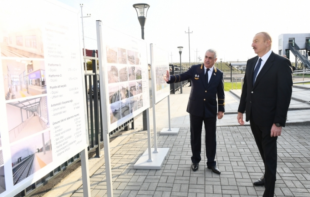 Le président Ilham Aliyev inaugure la station ferroviaire de Pirchaghy