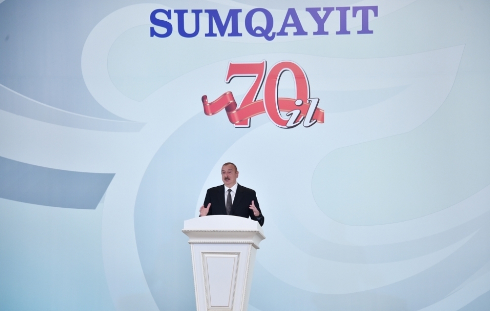 President Ilham Aliyev attended event marking 70th anniversary of Sumgayit