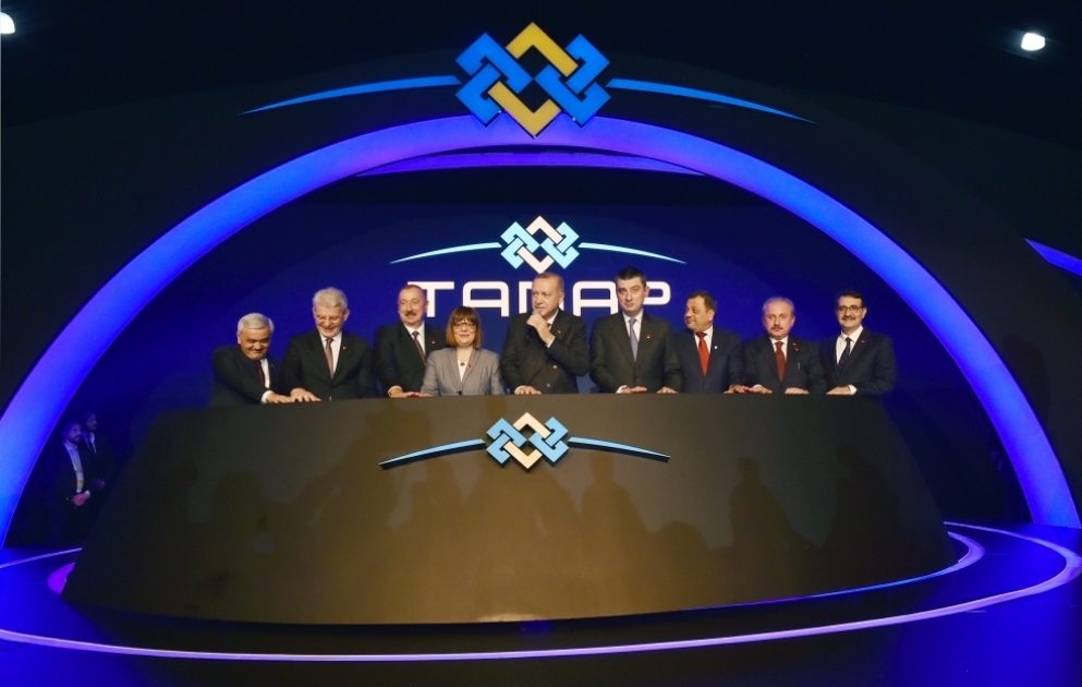 Opening ceremony of TANAP-Europe connection held in Ipsala settlement, Turkey